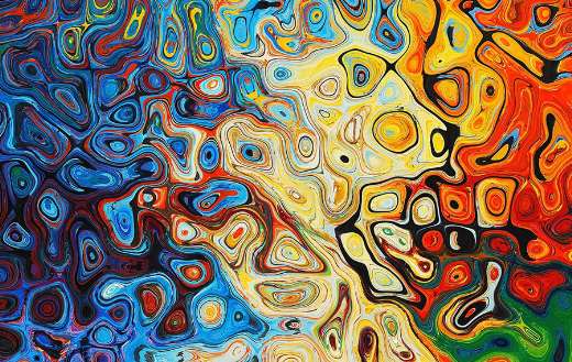 Abstract artwork resembles the style