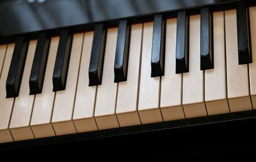 Close up shot piano keyboard