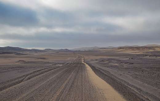 Desert road in the skeleton coast national park