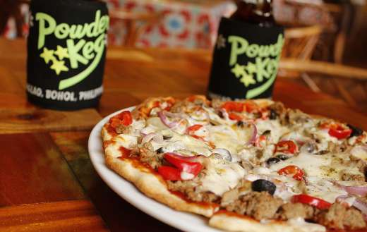 Pizza with various toppings