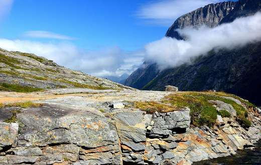 The mountain plateau of the Trollstigen Norway