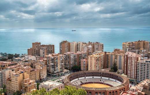 View over the city of Malaga la malagueta