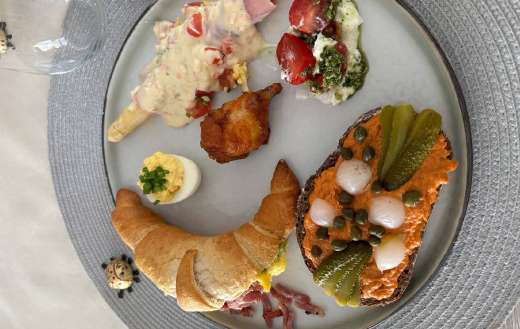 Assorted food breakfast