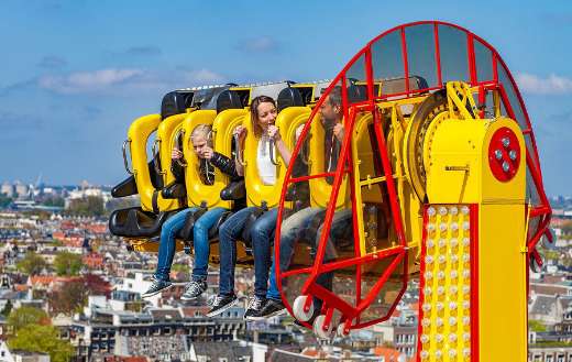 Spectacular amusement ride booster