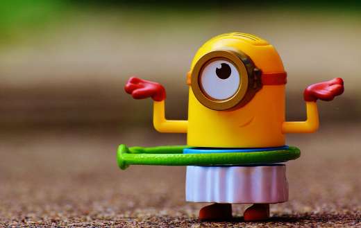 Collectible item minion figure with hula hoops