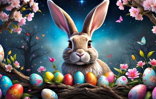 Easter bunny folkloric figure associated with Easter