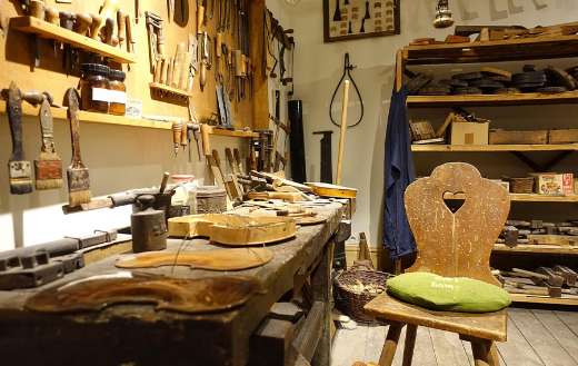 Tradional workshop violin maker