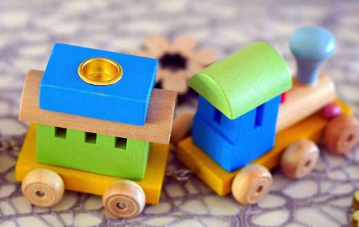 Wooden toy train cars
