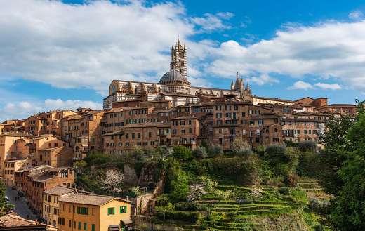 Beautiful historic center of Siena medieval city