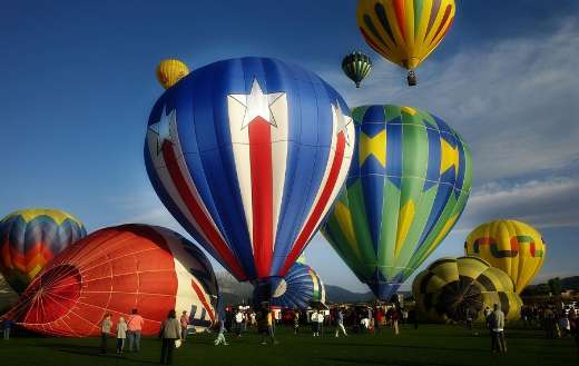 Hot air balloon festival colorful event