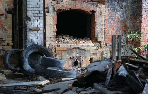 Interior of abandoned industrial facility