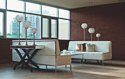 Modern living room with sofas looks luxury