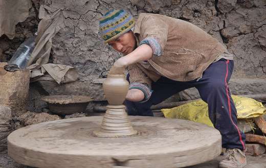 Nepalese potter at work