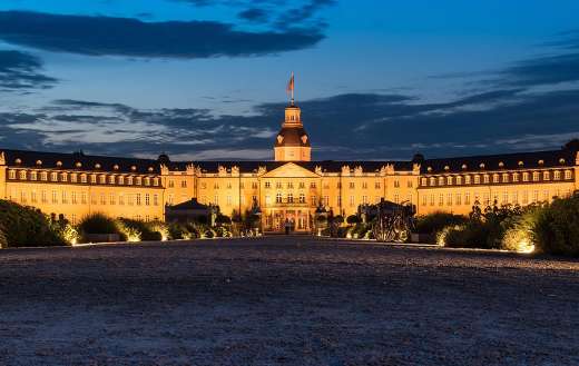The palace of Karlsruhe striking baroque castle