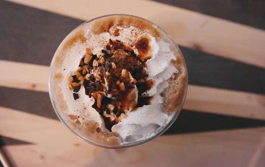 A-creamy coffee like hazelnut latte