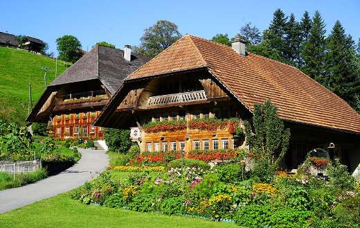Traditional farms in the Emmental region Switzerland