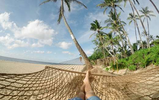 Beach hammock relaxation