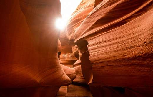Canyon with distinctive flowing lines and shapes
