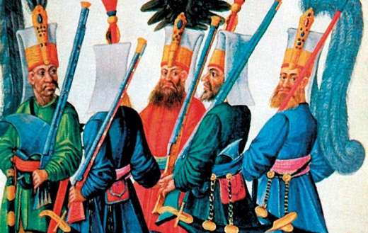 Janissaries elite infantry Ottoman Empire in ceremonial garments