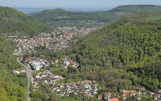 Landscape location in Echaz valley in southern Germany