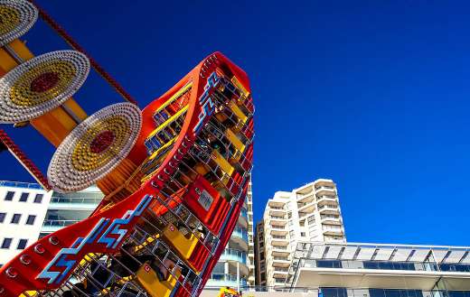 Colorful fairground ride