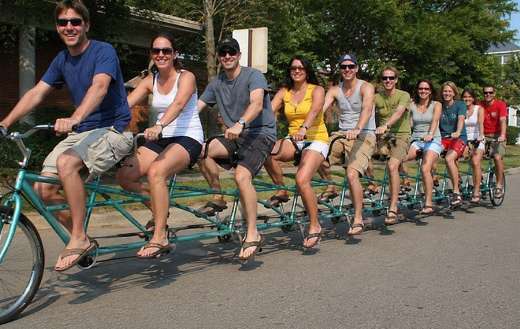 Group of people riding together