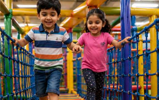 Two kids running